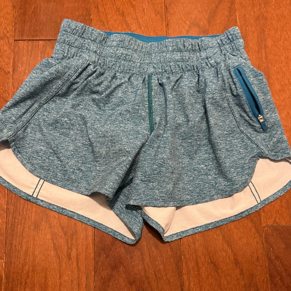 Lululemon Athletica blue heather tracker shorts